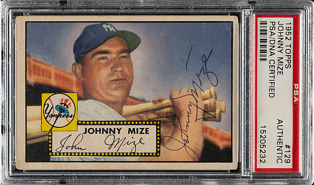 Signed 1952 Topps #129 Johnny Mize - PSA/DNA