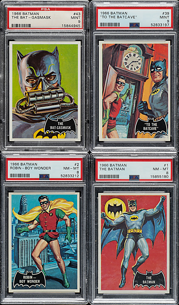 1966 Topps "Batman" Black Bat PSA-Graded Complete Set (55)