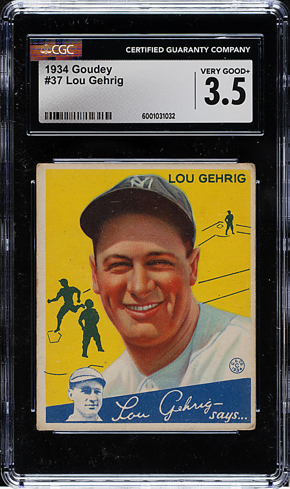 1934 R320 Goudey #37 Lou Gehrig CGC VG+ 3.5