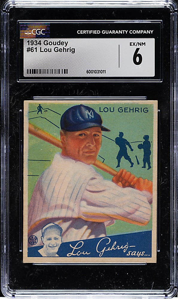 1934 R320 Goudey #61 Lou Gehrig CGC EX/NM 6