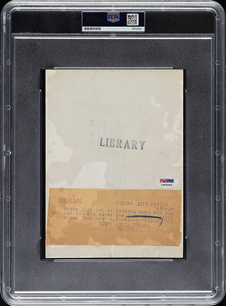 1937 Lou Gehrig Original ACME Newspictures Photograph PSA/DNA Type I