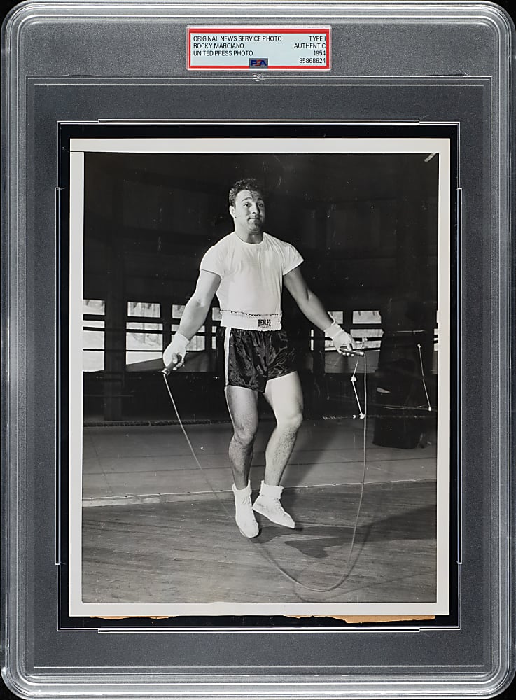 1954 Rocky Marciano Jumping Rope Original United Press Photograph PSA/DNA Type I