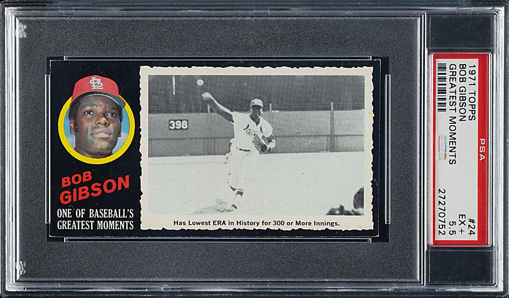 1971 Topps Greatest Moments #24 Bob Gibson PSA EX+ 5.5