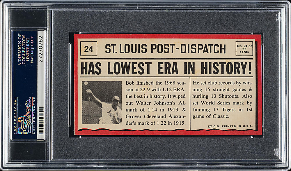 1971 Topps Greatest Moments #24 Bob Gibson PSA EX+ 5.5