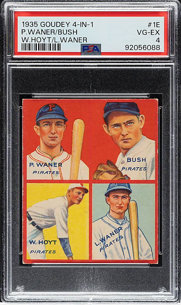1935 R321 Goudey "4-in-1" Paul Waner/Waite Hoyt/Lloyd Waner PSA VG-EX 4