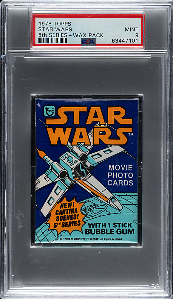 1978 Topps "Star Wars" Fifth Series Unopened Wax Pack PSA MINT 9