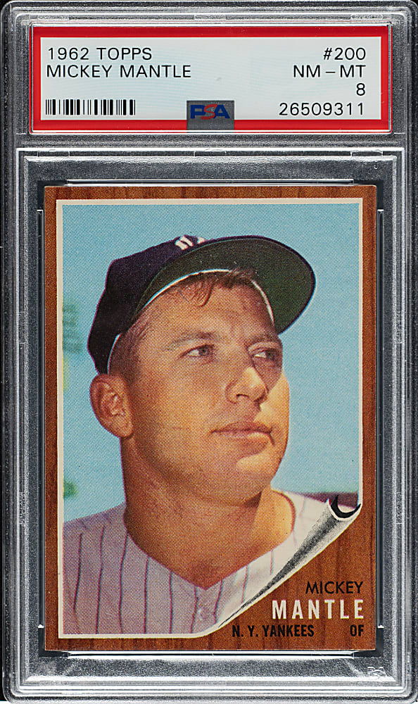 1962 Topps #200 Mickey Mantle PSA NM-MT 8