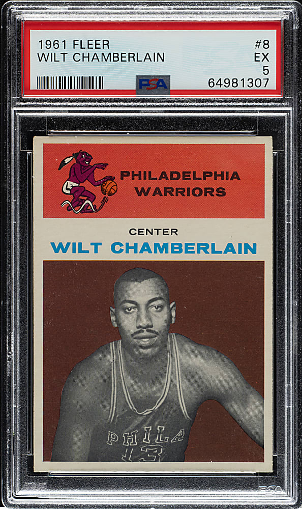 1961-1962 Fleer Basketball #8 Wilt Chamberlain Rookie PSA EX 5