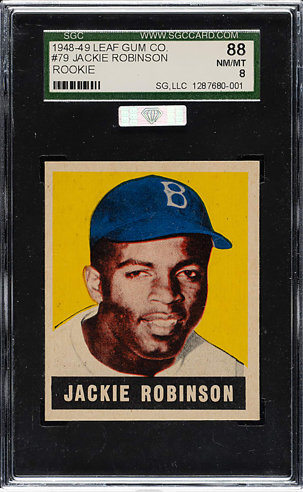 1948-1949 Leaf #79 Jackie Robinson Rookie SGC NM/MT 88 (MBA Silver Diamond)