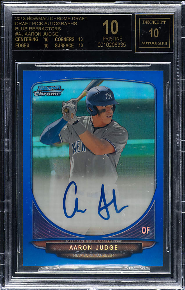 2013 Bowman Chrome Draft Picks & Prospects Autographs #BCA-AJ Aaron Judge Blue Refractor #41/99 BGS PRISTINE 10 with PRISTINE 10 Signature