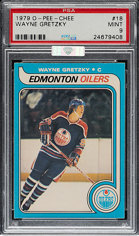 1979-1980 O-Pee-Chee Hockey #18 Wayne Gretzky Rookie PSA MINT 9 (MBA Silver Diamond)