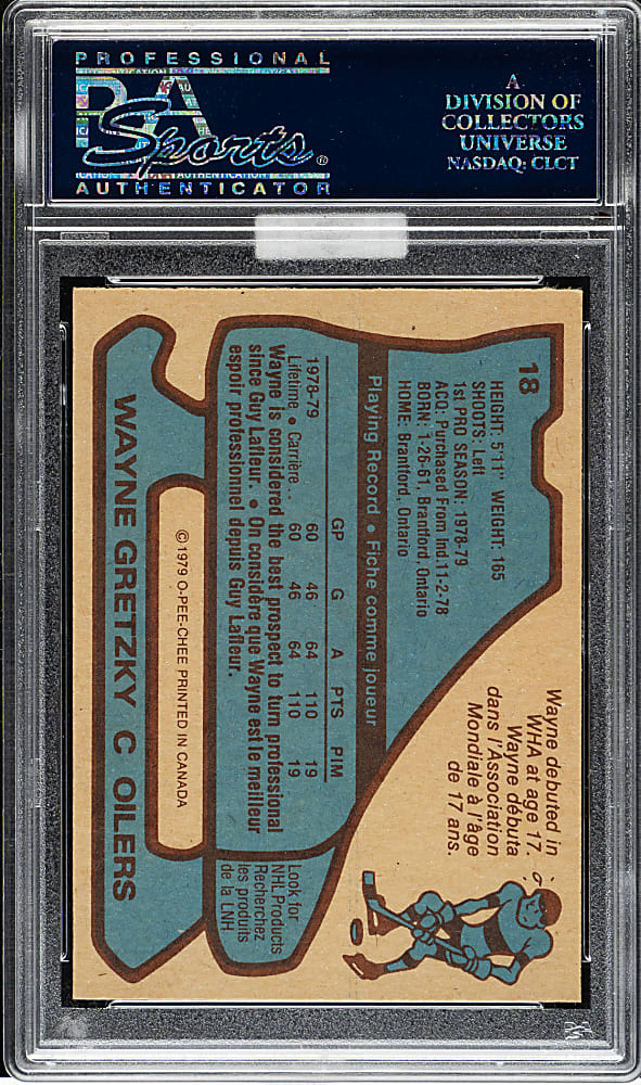 1979-1980 O-Pee-Chee Hockey #18 Wayne Gretzky Rookie PSA MINT 9 (MBA Silver Diamond)