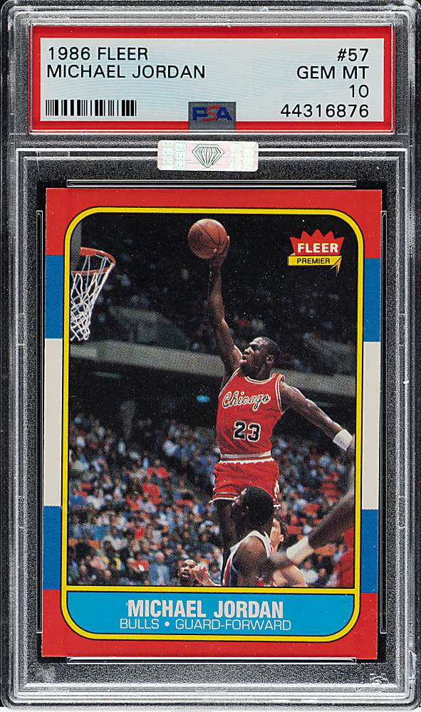 1986-1987 Fleer Basketball #57 Michael Jordan Rookie PSA GEM MINT 10 (MBA Silver Diamond)