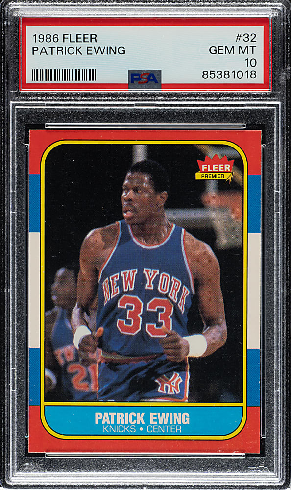 1986-1987 Fleer Basketball #32 Patrick Ewing Rookie PSA GEM MINT 10