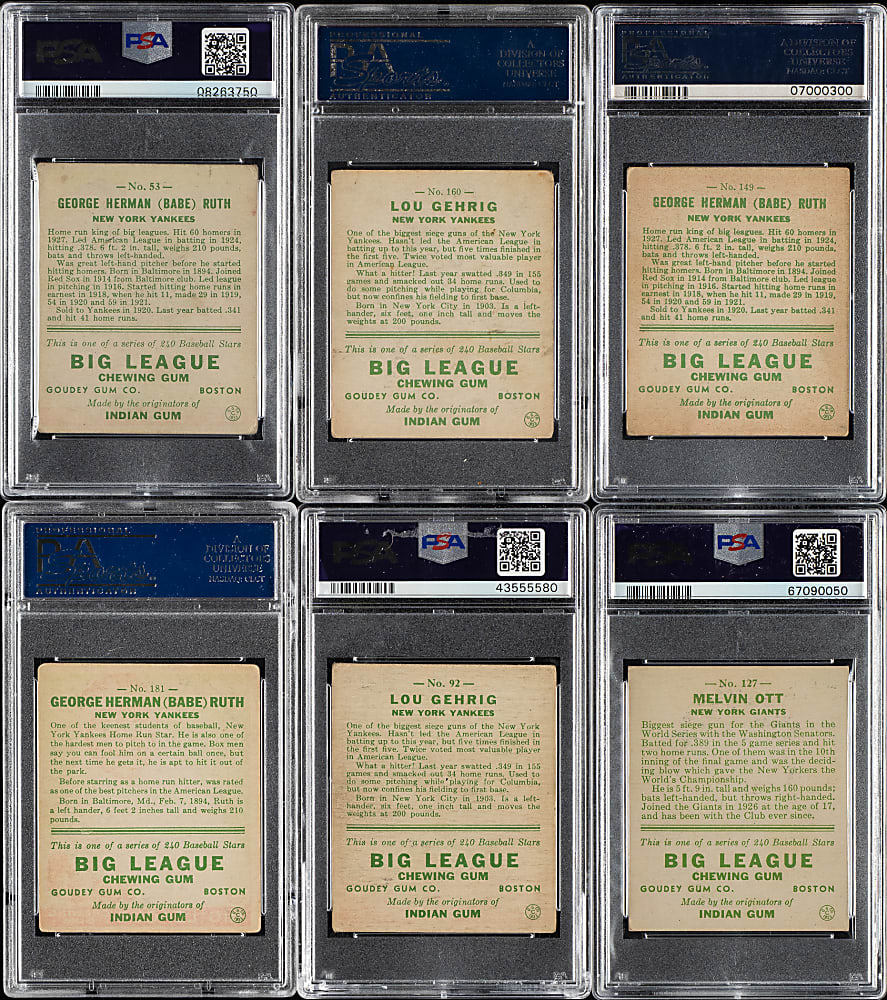 1933 R319 Goudey Near-Complete Set (238/240): #17 PSA Set Registry (4.69 GPA)