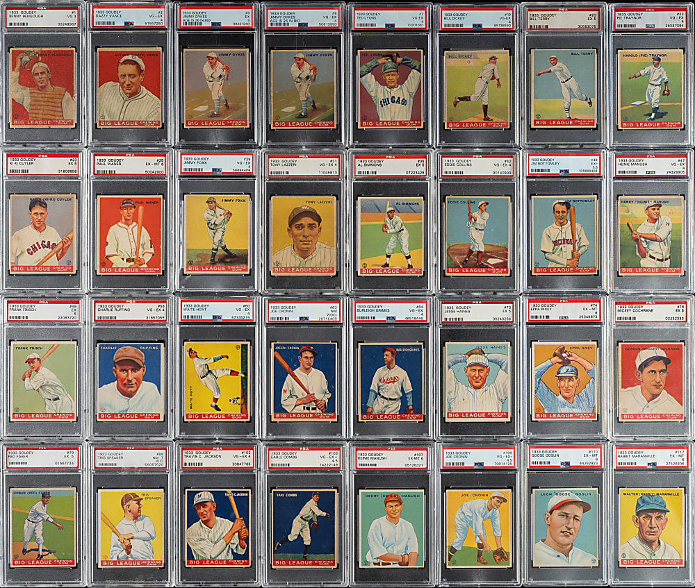 1933 R319 Goudey Near-Complete Set (238/240): #17 PSA Set Registry (4.69 GPA)