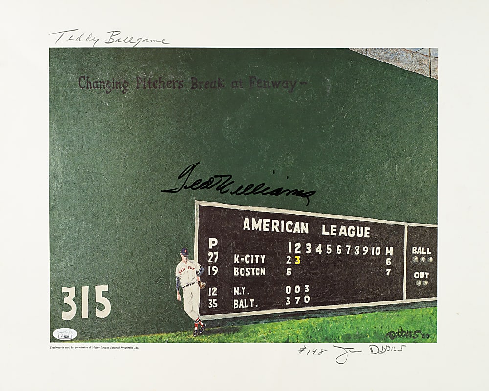 Ted Williams Signed Print - JSA