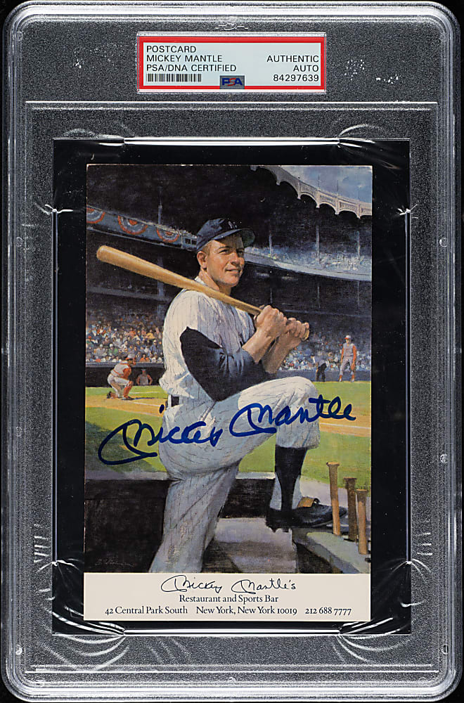Mickey Mantle Signed Postcard - PSA/DNA