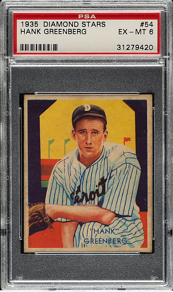 1934-1936 R327 Diamond Stars #54 Hank Greenberg PSA EX-MT 6