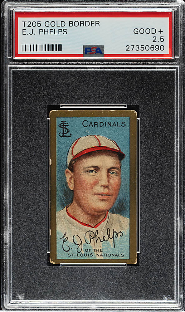 1911 T205 Gold Border Edward Phelps PSA GOOD+ 2.5 - Broad Leaf Back