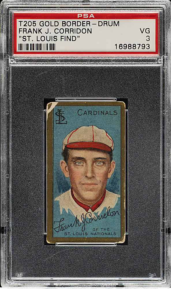 1911 T205 Gold Border Frank Corridon PSA VG 3 - Drum Back