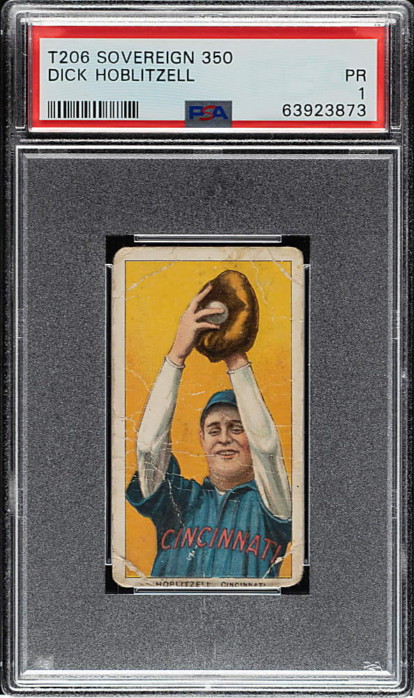1909-1911 T206 White Border Dick Hoblitzell PSA POOR 1 - Sovereign 350 Back