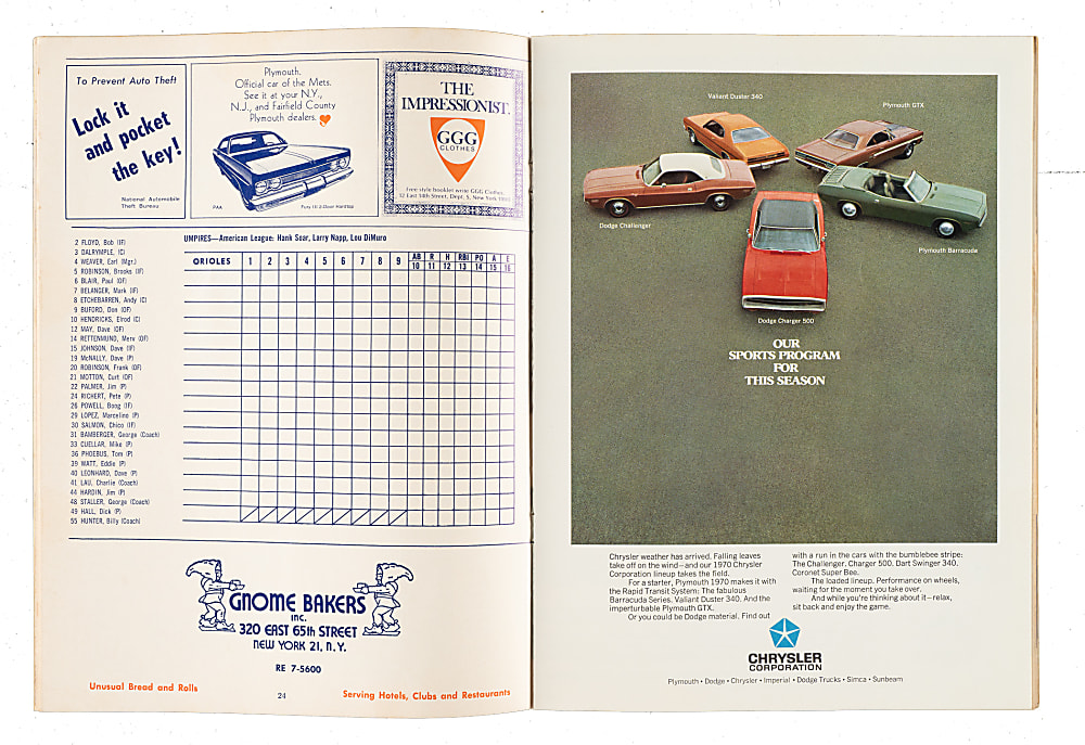 1969 New York Mets (vs. Baltimore Orioles) World Series Program