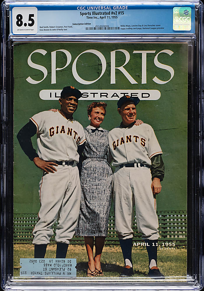 1955 Sports Illustrated Magazine Volume 2 Issue 15 CGC 8.5 - Willie May's First Sports Illustrated Cover!