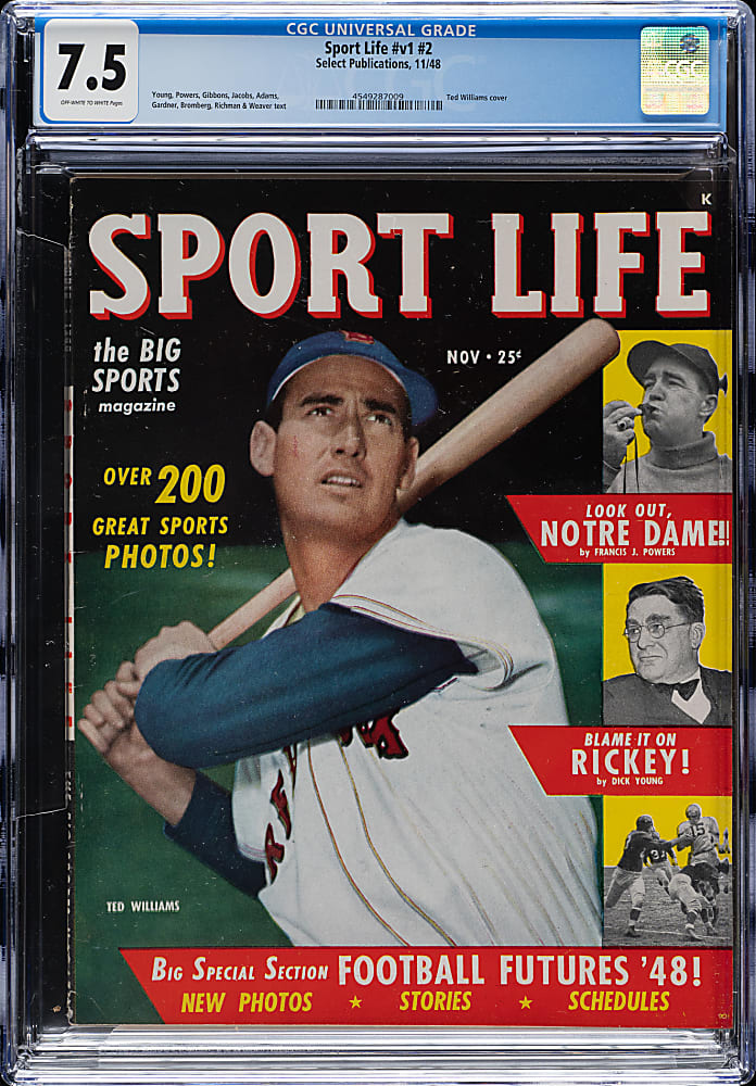 1948 Sport Life Magazine Volume 1 Issue 2 CGC 7.5 - Ted Williams on Cover