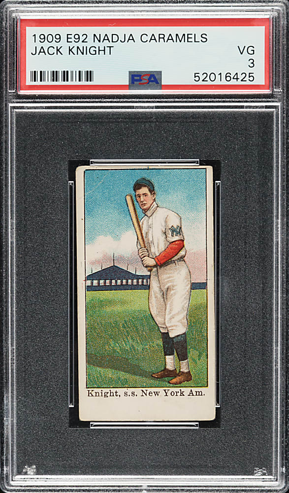 1909 E92 Nadja Caramels Jack Knight PSA VG 3