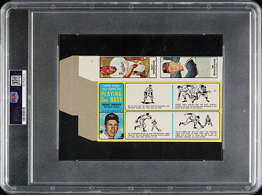 1968 Bazooka Complete Box #8 Harmon Killebrew/Brooks Robinson/Horton/Gonzalez/McGlothin PSA VG-EX 4