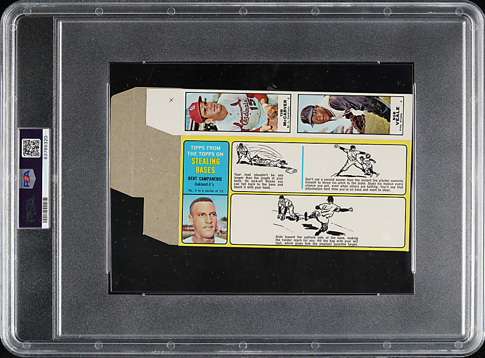 1968 Bazooka Complete Box #3 Frank Robinson/McCarver/Knoop/Campaneris/Veale PSA VG-EX 4
