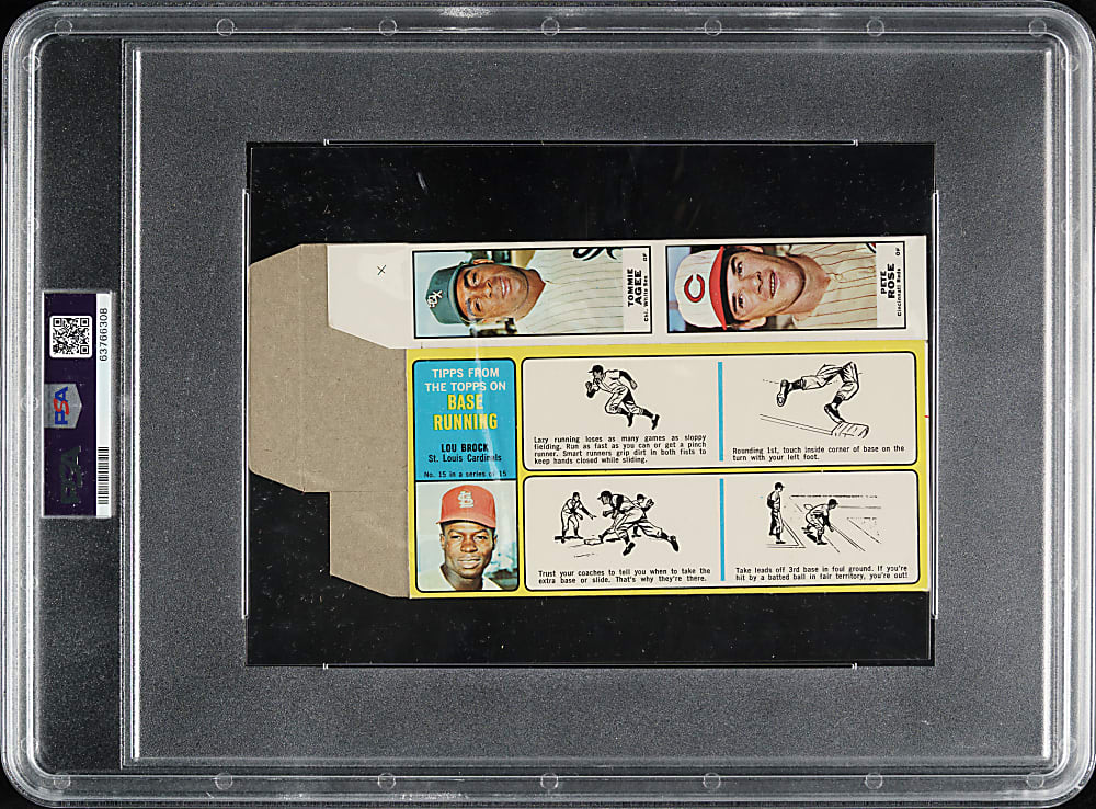 1968 Bazooka Complete Box #15 Lou Brock/Ron Santo/Don Drysdale/Pete Rose/Agee PSA VG-EX 4