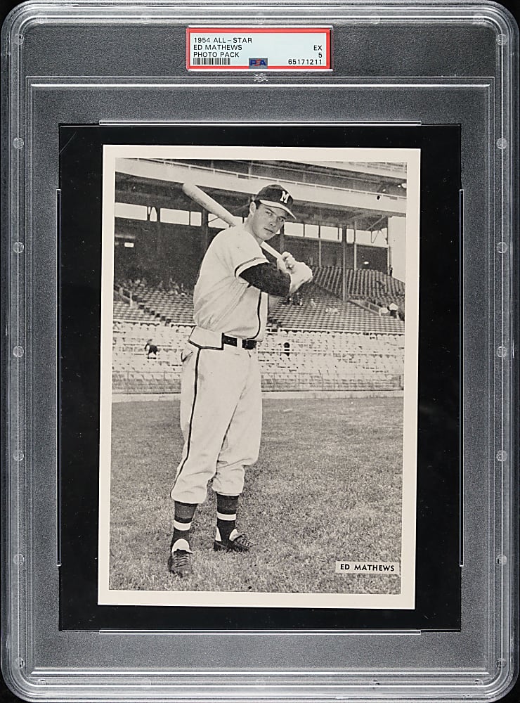 1954 All-Star Photo Pack Ed Mathews PSA EX 5 - 1 of 1 - Highest Graded!