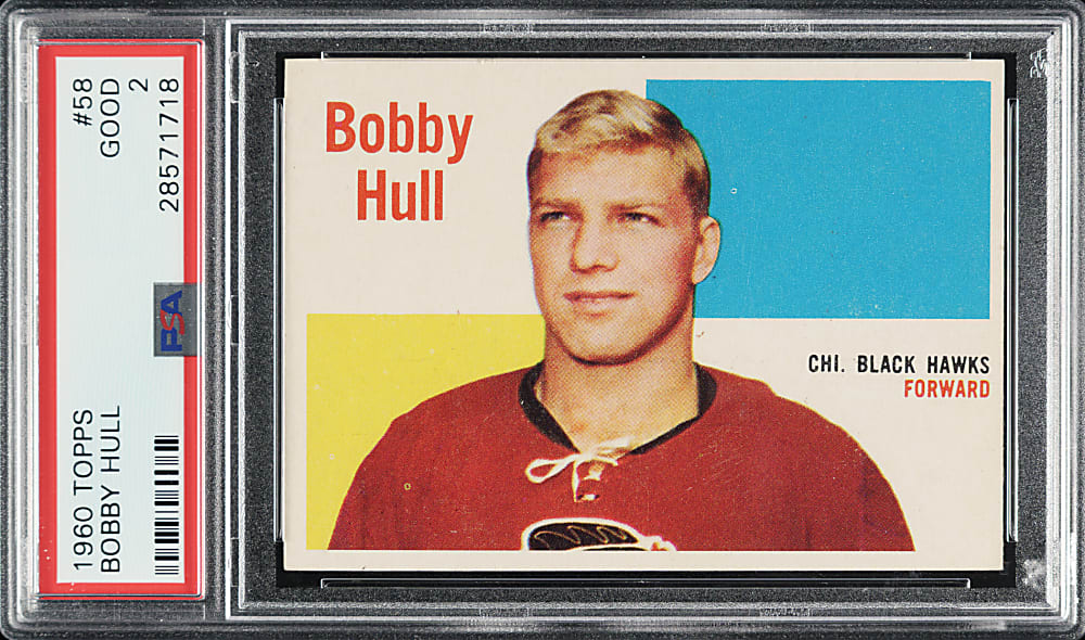 1960-1961 Topps Hockey #58 Bobby Hull PSA GOOD 2