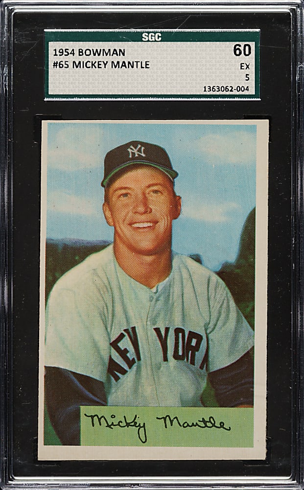 1954 Bowman #65 Mickey Mantle SGC EX 60