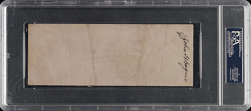 1920 Honus Wagner Twice-Signed Check - PSA/DNA