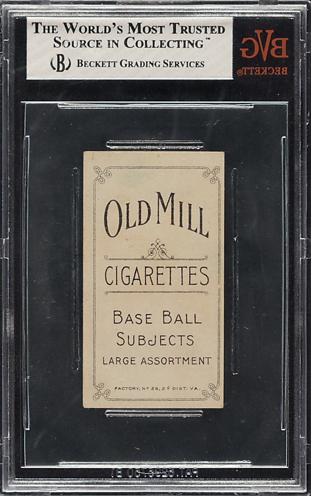1909-1911 T206 White Border Red Ames Hands Above Head BVG EX 5 - Old Mill Back