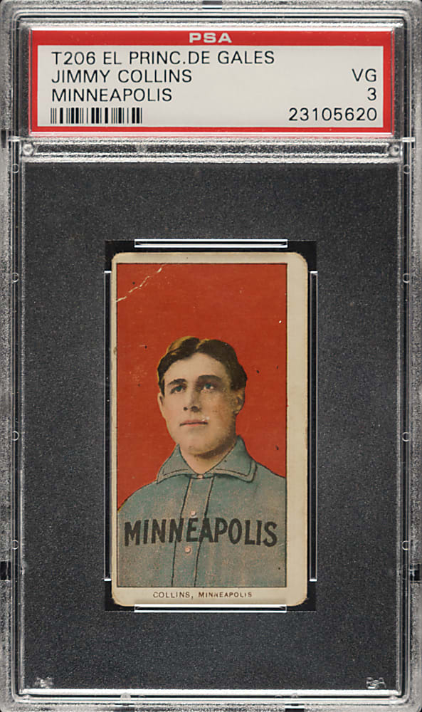 1909-1911 T206 White Border Jimmy Collins PSA VG 3 - El Principe De Gales Back