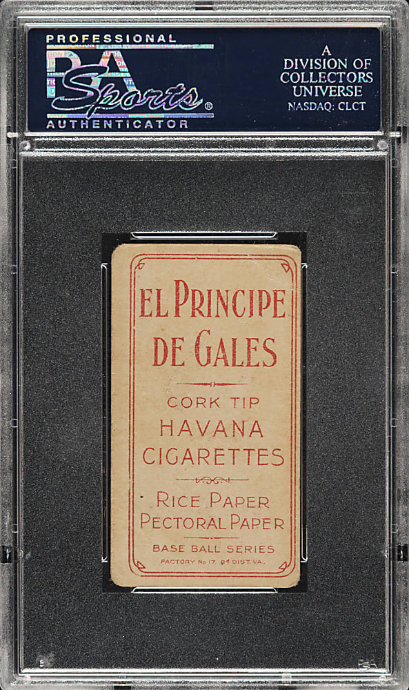 1909-1911 T206 White Border Jimmy Collins PSA VG 3 - El Principe De Gales Back