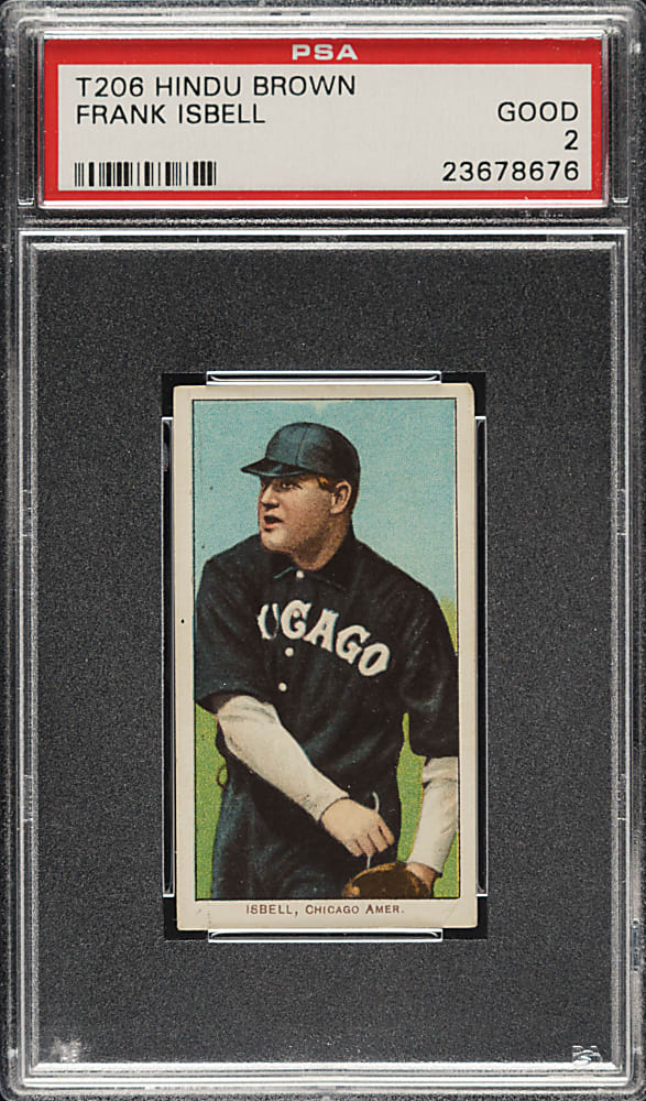 1909-1911 T206 White Border Frank Isbell PSA GOOD 2 - Brown Hindu Back
