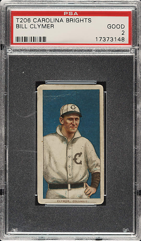 1909-1911 T206 White Border Bill Clymer PSA GOOD 2 - Carolina Brights Back