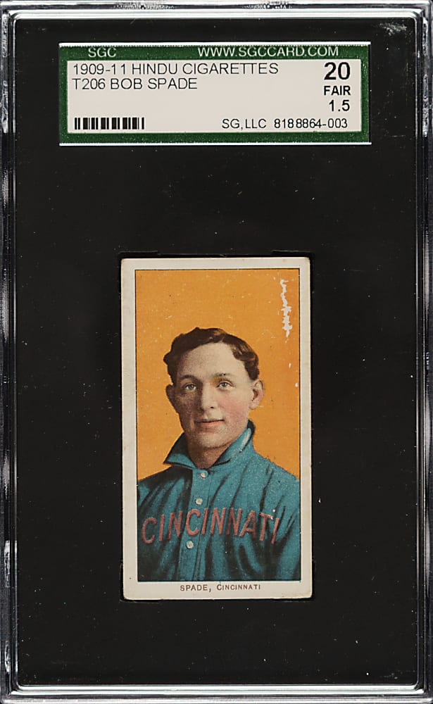 1909-1911 T206 White Border Bob Spade SGC FAIR 20 - Brown Hindu Back