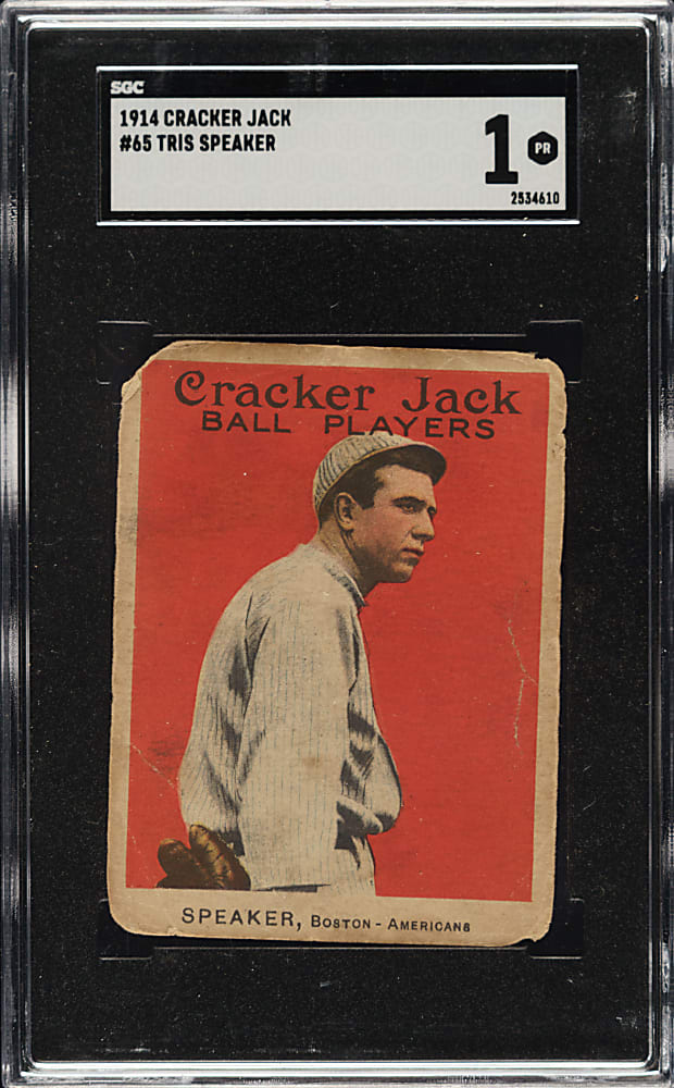 1914 E145 Cracker Jack #65 Tris Speaker SGC POOR 1