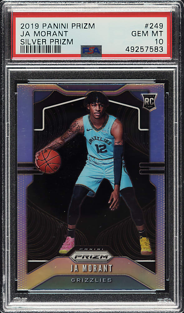 2019-2020 Panini Prizm Basketball #249 Ja Morant Silver Prizm Rookie PSA GEM MINT 10