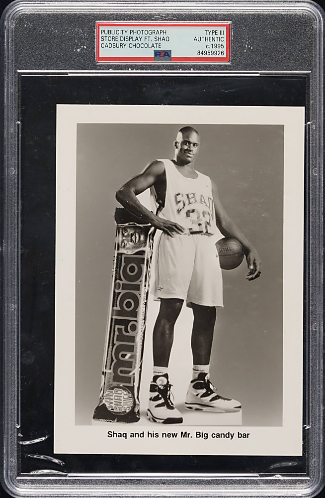 Circa 1995 Shaquille O'Neal Cadbury Chocolate Store Display Publicity Photograph PSA/DNA Type III