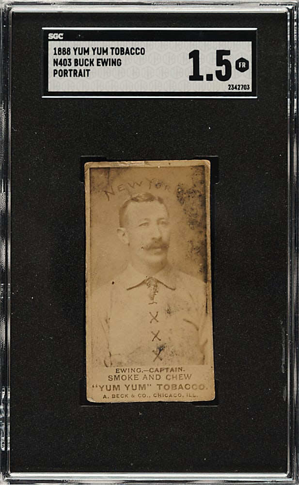 1888 N403 Yum Yum Tobacco Buck Ewing Portrait SGC FAIR 1.5