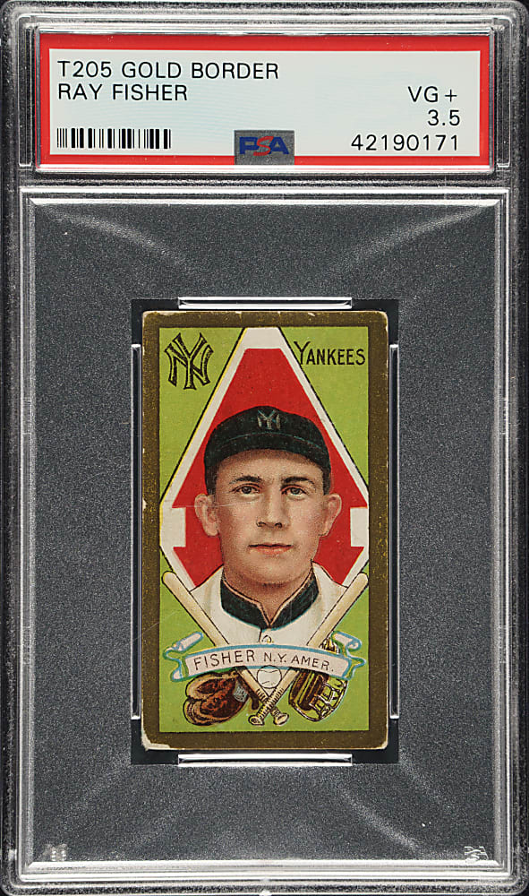 1911 T205 Gold Border Ray Fisher PSA VG+ 3.5