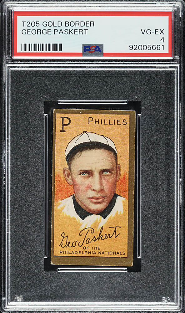 1911 T205 Gold Border George Paskert PSA VG-EX 4 - American Beauty Back