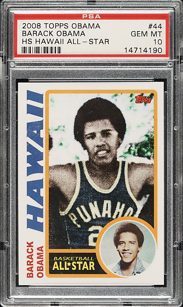 2008 Topps Obama #44 Barack Obama HS Hawaii All-Star PSA GEM MINT 10